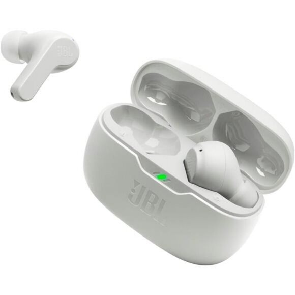 JBL Vibe Beam Wireless Earbuds Bluetooth 5.2 Deep Bass Waterproof White - Picture 6 of 7